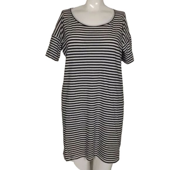 EVERLANE Tee Dress, S, Navy/white stripes, Short sleeves, Short/Mini, Casual - Picture 10 of 13